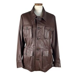 Matteo Perin Italian Luxury Handmade Brown Leather Jacket